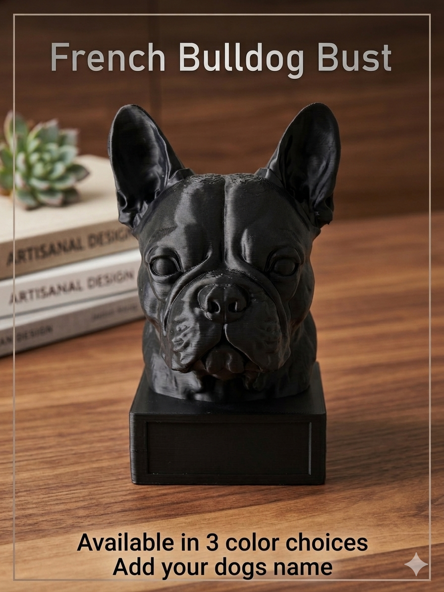 Dog Bust Statue - 3 choice of colors - add your dogs name