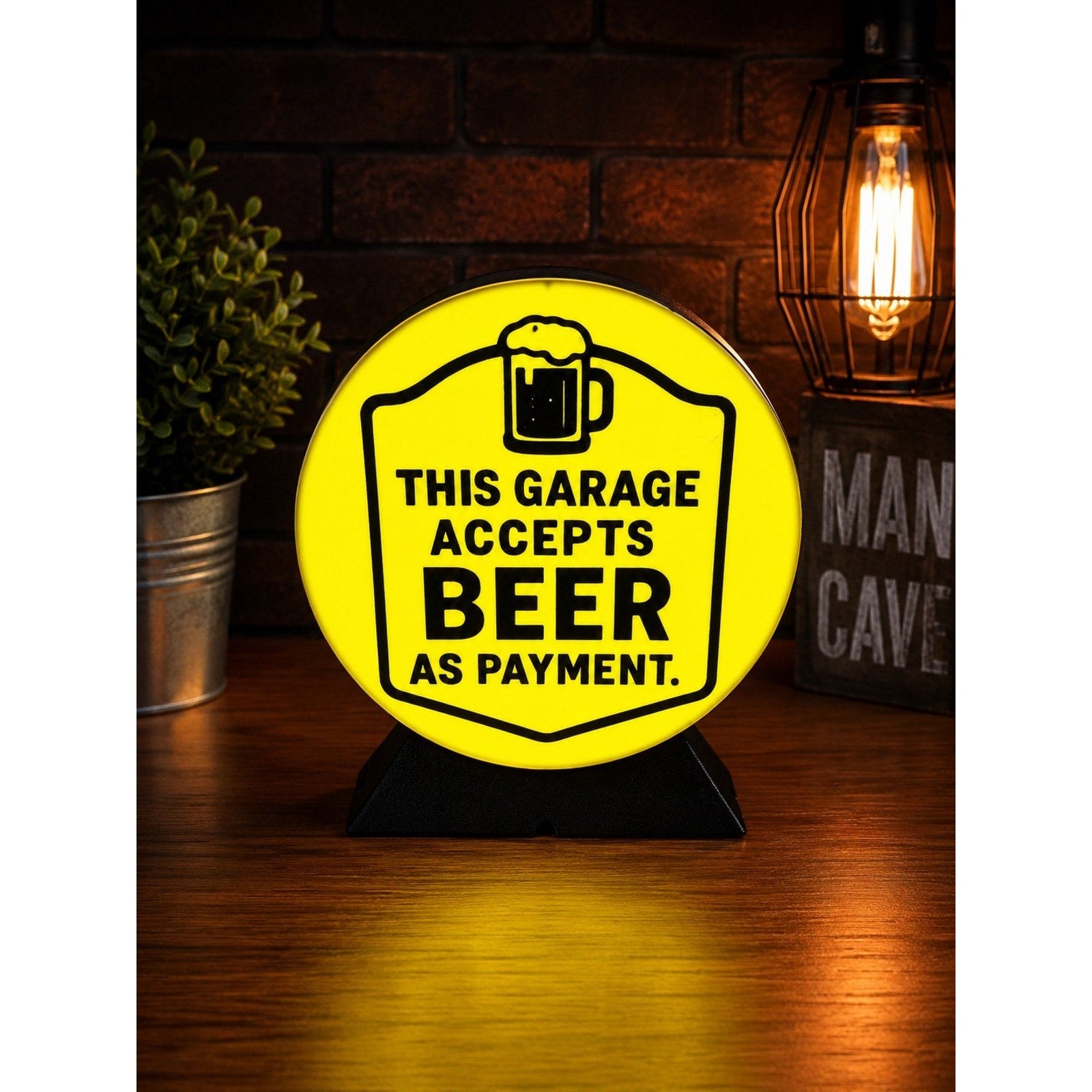 Garage Beer LED Light Box USB Powered Man Cave Bar Workshop Decor