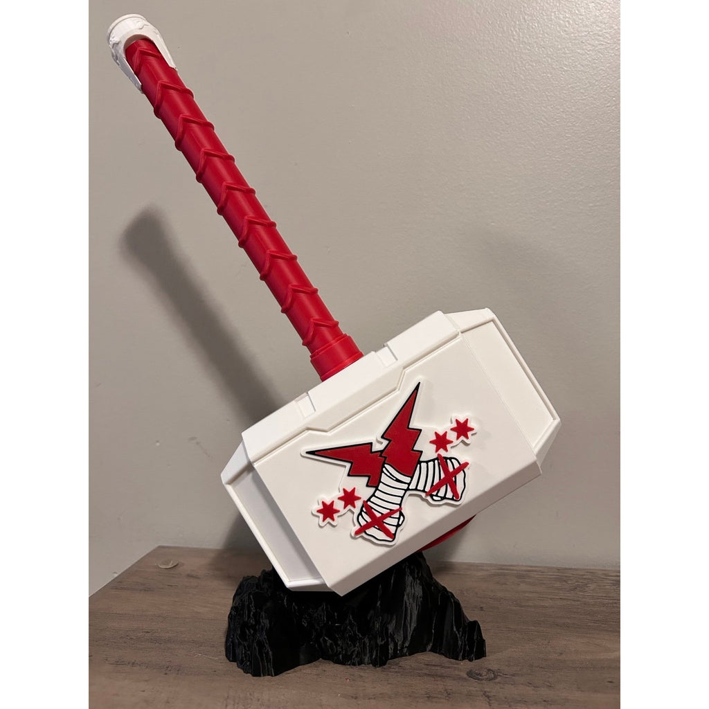 CM Punk WWE inspired Thor hammer and rock stand!