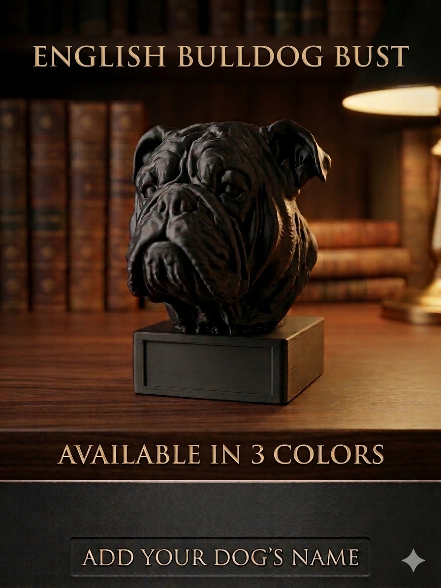 Dog Bust Statue - 3 choice of colors - add your dogs name